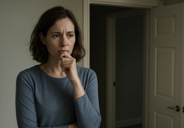 замислена жена