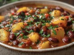 Кремаст посен гулаш со грав и компири – топол домашен ручек подготвен за 30 минути