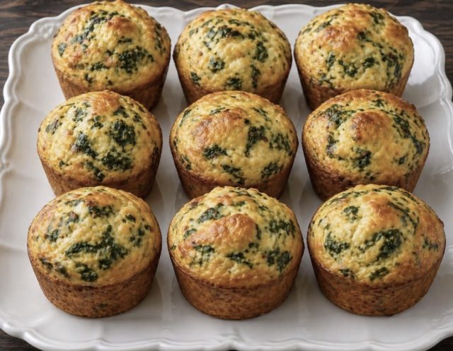 мафини со сирење и спанаќ